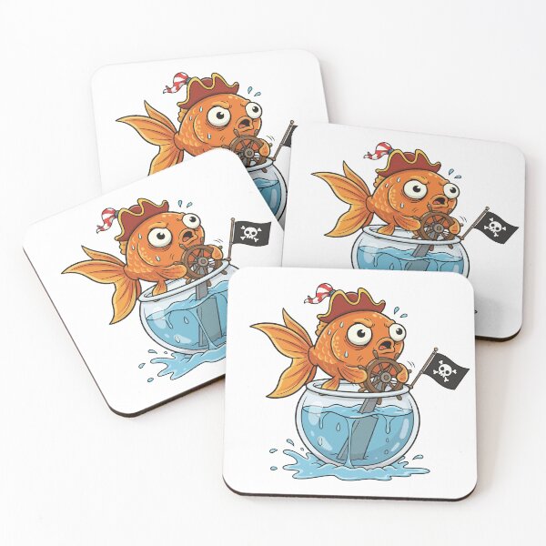 Item preview, Pirate Goldfish Sailing in Fishbowl Funny designed and sold by arossvy.