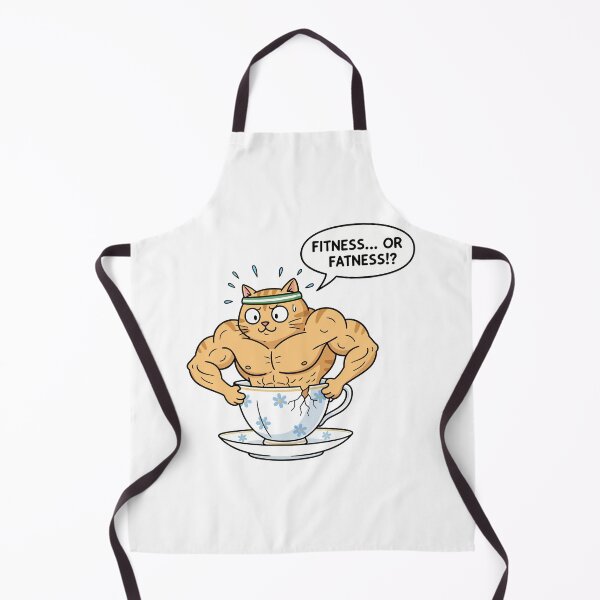 Item preview, Buff Cat Fitness vs Fatness Funny Teacup designed and sold by arossvy.