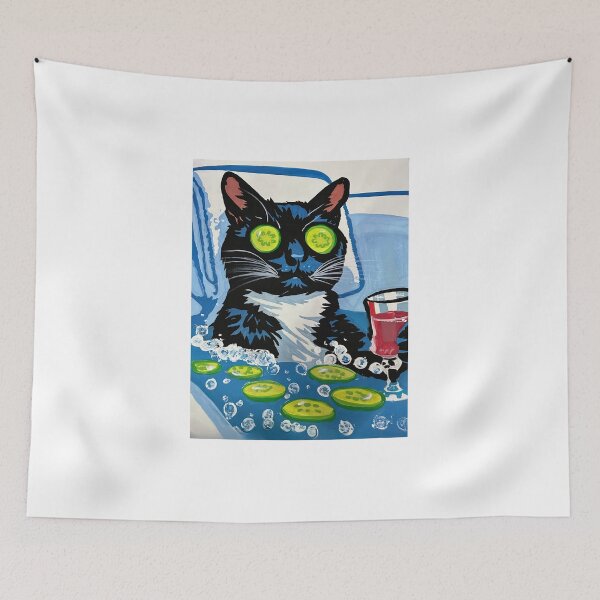 Item preview, Cucumber Eye Cat – Spa Cocktail Pop Art designed and sold by xRoarAndPawArtx.