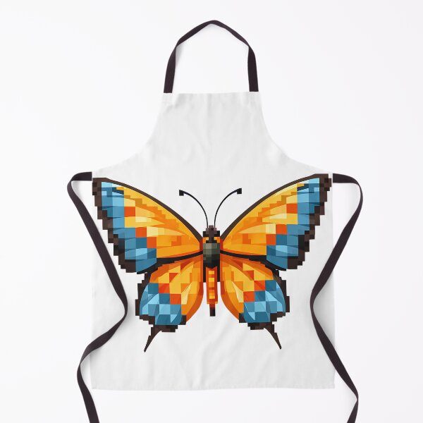 Item preview, Minecraft Pixel Butterfly - Cute Blocky Orange Blue Art Print designed and sold by DesignArtist.ia.