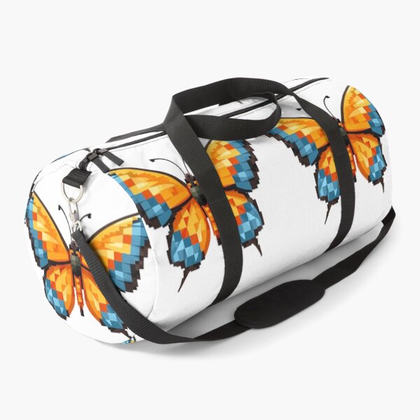 Item preview, Minecraft Pixel Butterfly - Cute Blocky Orange Blue Art Print designed and sold by DesignArtist.ia.