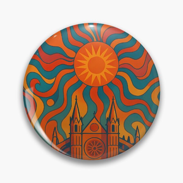 Item preview, Trippy Psychedelic Poster of Palma de Mallorca | Neon Cathedral Skyline | Surreal Mediterranean Cityscape Art designed and sold by PaintedPixels01.