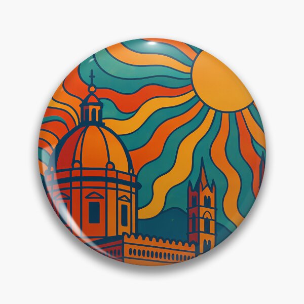 Item preview, Trippy Psychedelic Poster of Palermo | Neon Sicilian Skyline | Surreal Italian Cityscape Art designed and sold by PaintedPixels01.