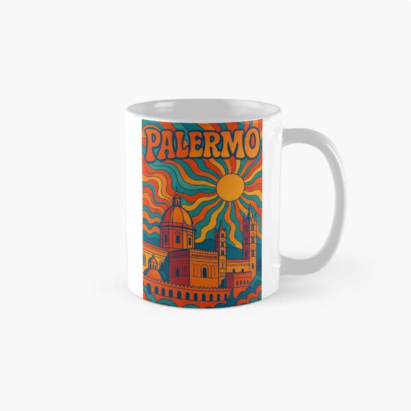 Item preview, Trippy Psychedelic Poster of Palermo | Neon Sicilian Skyline | Surreal Italian Cityscape Art designed and sold by PaintedPixels01.