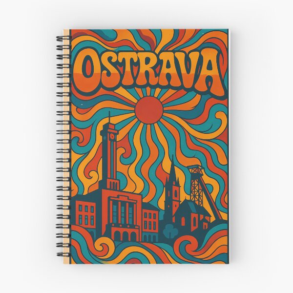 Item preview, Trippy Psychedelic Poster of Ostrava | Neon Industrial Skyline | Surreal Czech Cityscape Art designed and sold by PaintedPixels01.