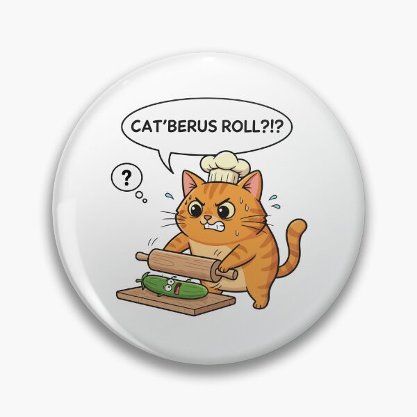 Item preview, Cat’berus Roll Angry Baker Cat Pun designed and sold by arossvy.