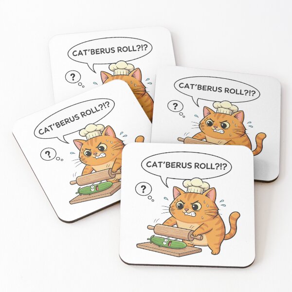 Item preview, Cat’berus Roll Angry Baker Cat Pun designed and sold by arossvy.