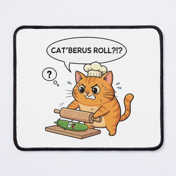 Item preview, Cat’berus Roll Angry Baker Cat Pun designed and sold by arossvy.