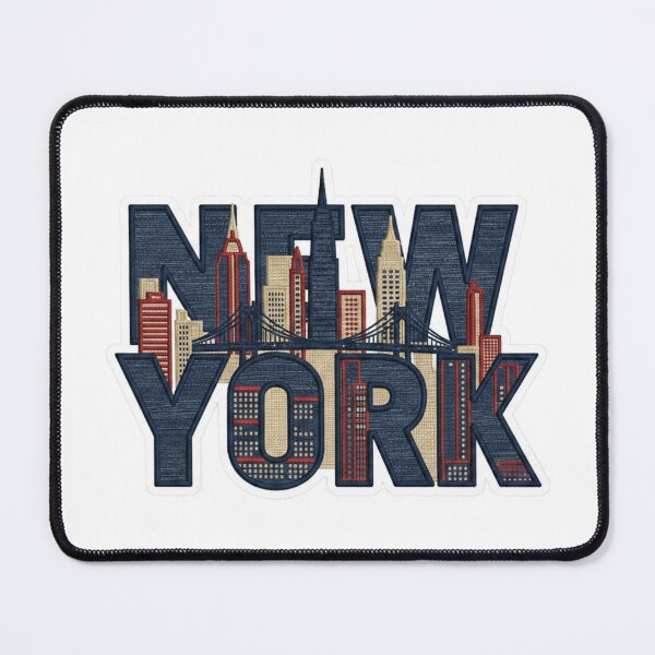 Item preview, Stitched Skyline New York – Urban Embroidery City Sticker designed and sold by Imaginarium of Chaos falcon88 .