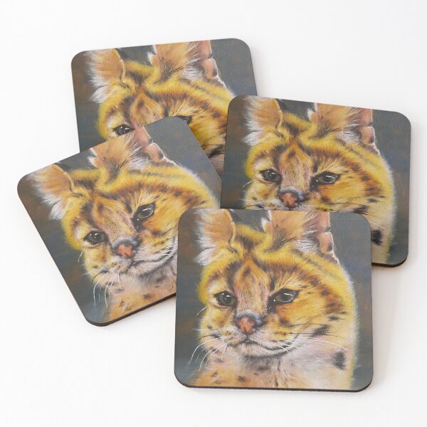 Item preview, Serval wild portrait wild nature cat designed and sold by SoNataArt.