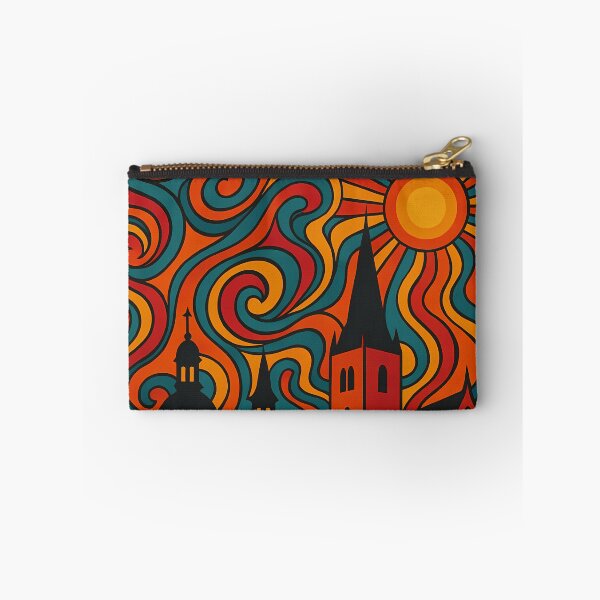 Item preview, Trippy Psychedelic Poster of Odense | Neon Fairytale Skyline | Surreal Danish Cityscape Art designed and sold by PaintedPixels01.