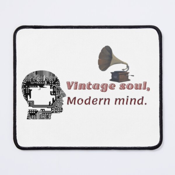 Item preview, Vintage Soul Modern Mind - Retro Gramophone and Circuit Brain Design designed and sold by Miheerala.