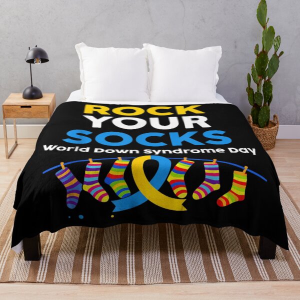 Item preview, Rock Your Socks World Down Syndrome Day Awareness Ribbon Colorful Socks Art designed and sold by GenioFin.