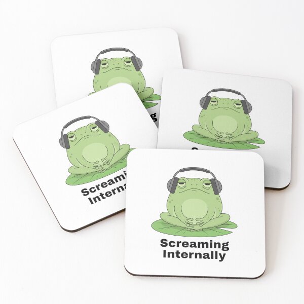 Item preview, Screaming Internally Funny Grumpy Frog Sticker designed and sold by The Roast Post.