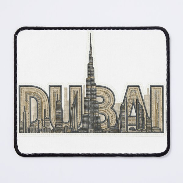 Item preview, Dubai Threaded Skyline – Luxury Embroidery City Art designed and sold by Imaginarium of Chaos falcon88 .