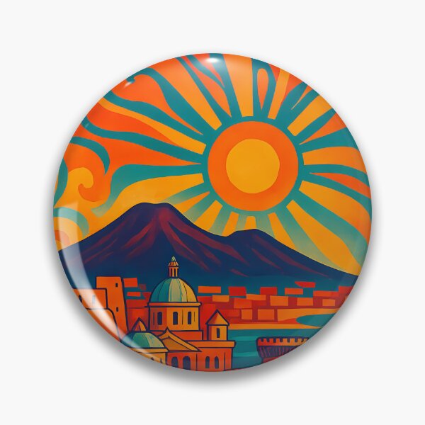 Item preview, Trippy Psychedelic Poster of Naples | Neon Bay & Mount Vesuvius Skyline | Surreal Italian Cityscape Art designed and sold by PaintedPixels01.