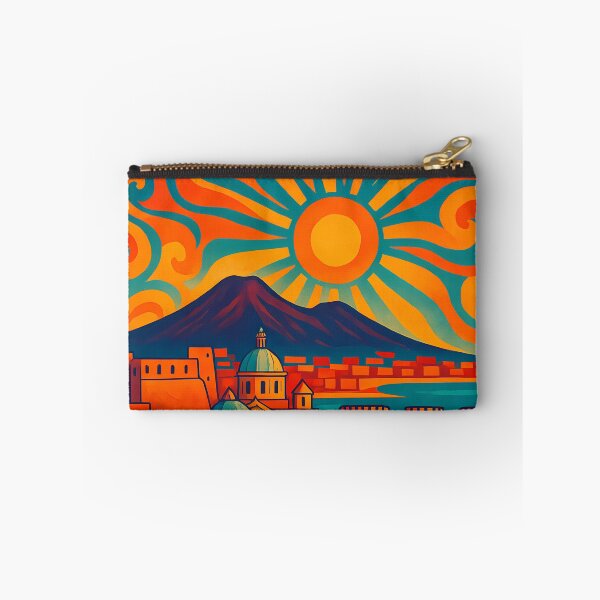 Item preview, Trippy Psychedelic Poster of Naples | Neon Bay & Mount Vesuvius Skyline | Surreal Italian Cityscape Art designed and sold by PaintedPixels01.