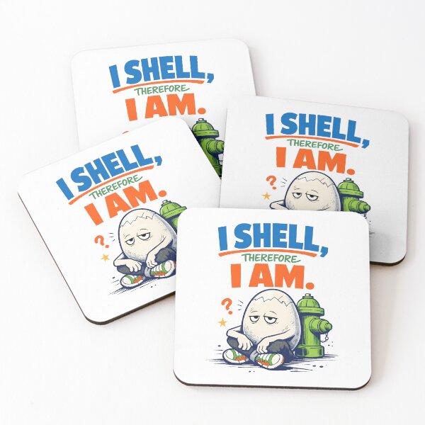 Item preview, Existential Egg Philosophy Pun - I Shell Therefore I Am Funny Melvin The Egg Sarcastic Quote - Cute But Tired Aesthetic Streetwear Art - Descartes Philosophical Humor Design designed and sold by Vivaan Studio.