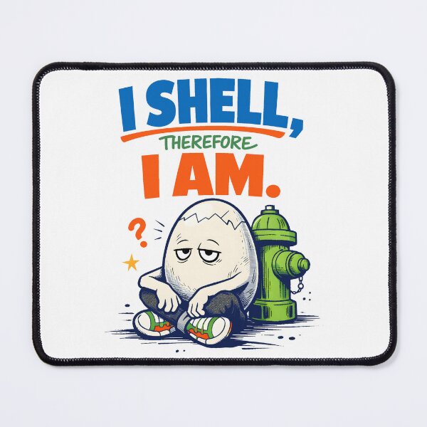 Item preview, Existential Egg Philosophy Pun - I Shell Therefore I Am Funny Melvin The Egg Sarcastic Quote - Cute But Tired Aesthetic Streetwear Art - Descartes Philosophical Humor Design designed and sold by Vivaan Studio.