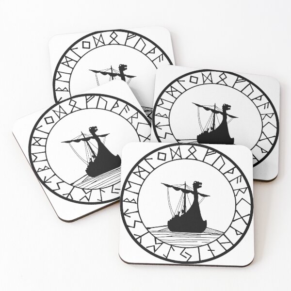 Item preview, Viking longship and compass (black) designed and sold by Lagueny.