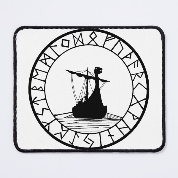 Item preview, Viking longship and compass (black) designed and sold by Lagueny.