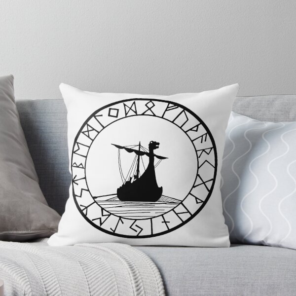 Item preview, Viking longship and compass (black) designed and sold by Lagueny.