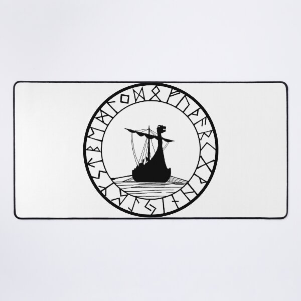 Item preview, Viking longship and compass (black) designed and sold by Lagueny.