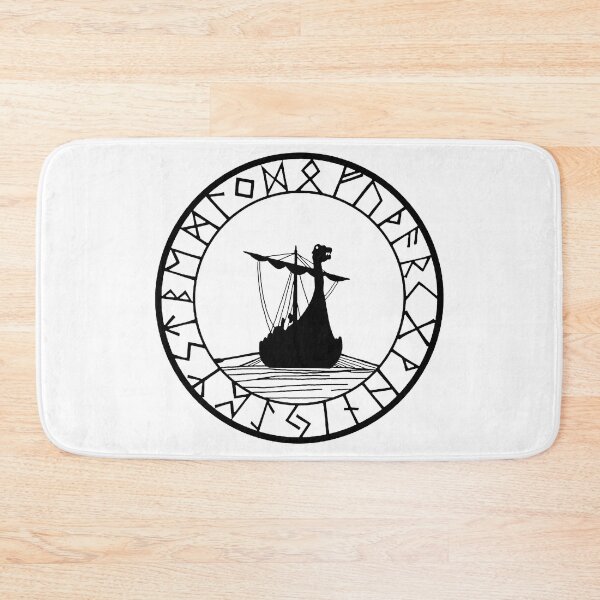 Item preview, Viking longship and compass (black) designed and sold by Lagueny.