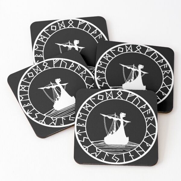 Item preview, Viking longship and compass (white) designed and sold by Lagueny.