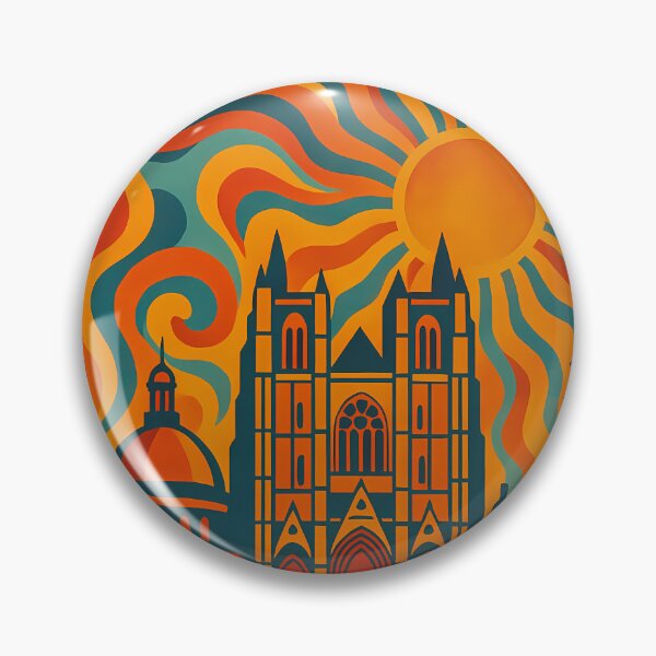Item preview, Trippy Psychedelic Poster of Nantes | Neon Château des Ducs Skyline | Surreal French Cityscape Art designed and sold by PaintedPixels01.