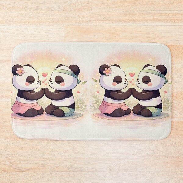 Item preview, Zen Morning Pandas - Kawaii Yoga Panda Couple. designed and sold by Lylysun.