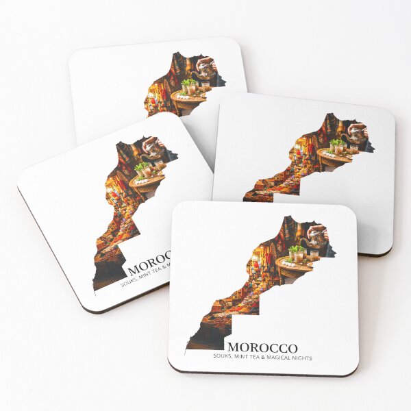 Item preview, Morocco Map Souks Mint Tea Magical Nights designed and sold by AbulailArt.