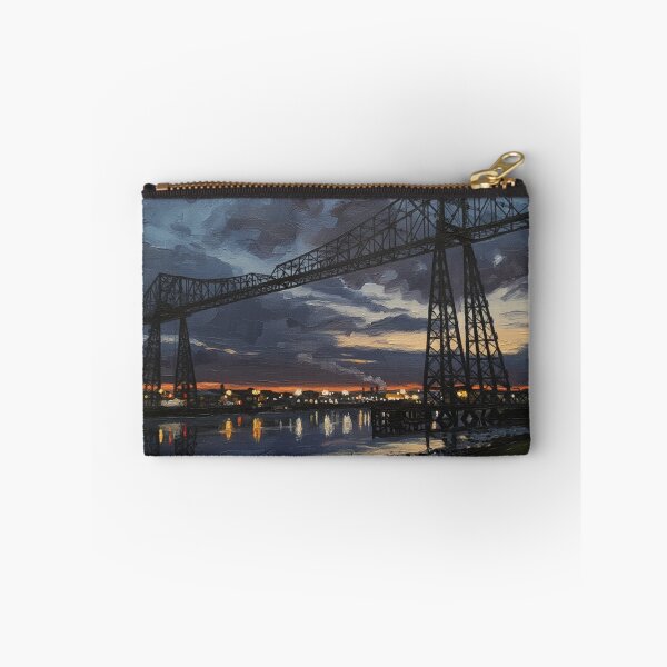 Item preview, Steel Sunset: The Transporter Bridge at Twilight designed and sold by VistaPainterArt.