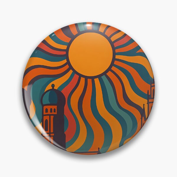 Item preview, Trippy Psychedelic Poster of Munich | Neon Marienplatz Skyline | Surreal German Cityscape Art designed and sold by PaintedPixels01.