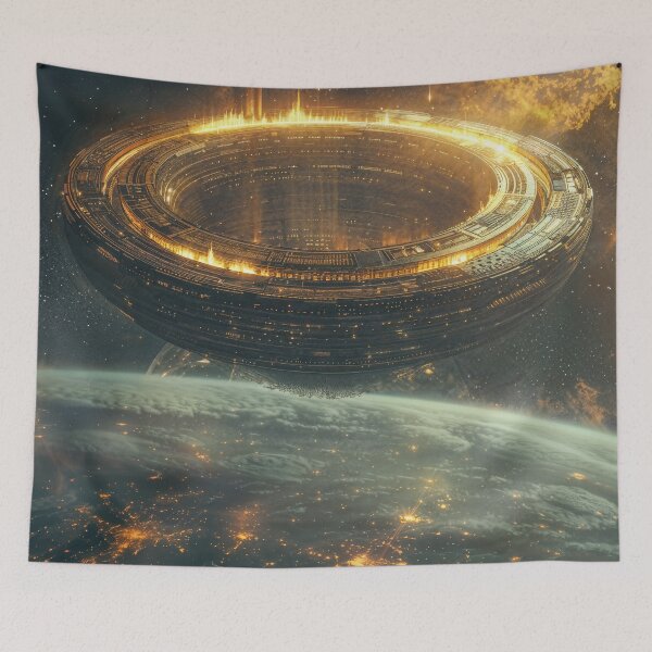Item preview, Orbital Ring Megastructure Above A Planet designed and sold by QuantumDrift.