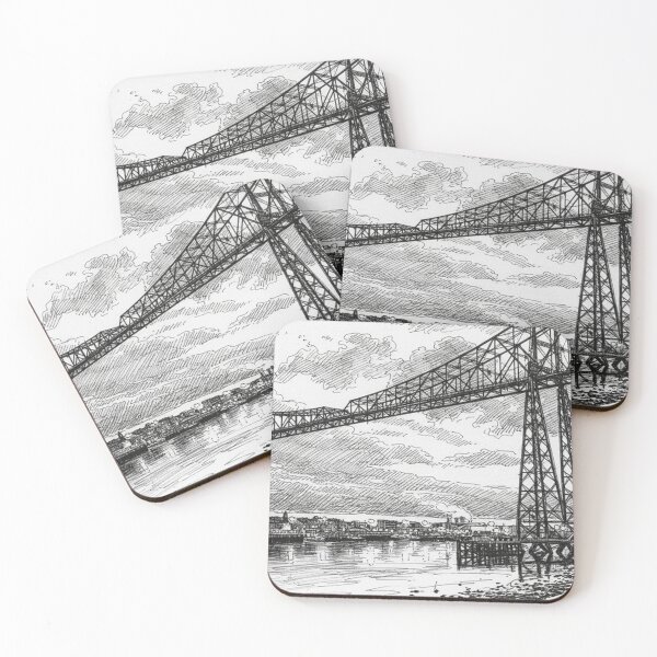 Item preview, Industrial Blueprint: Transporter Bridge Ink Sketch designed and sold by VistaPainterArt.