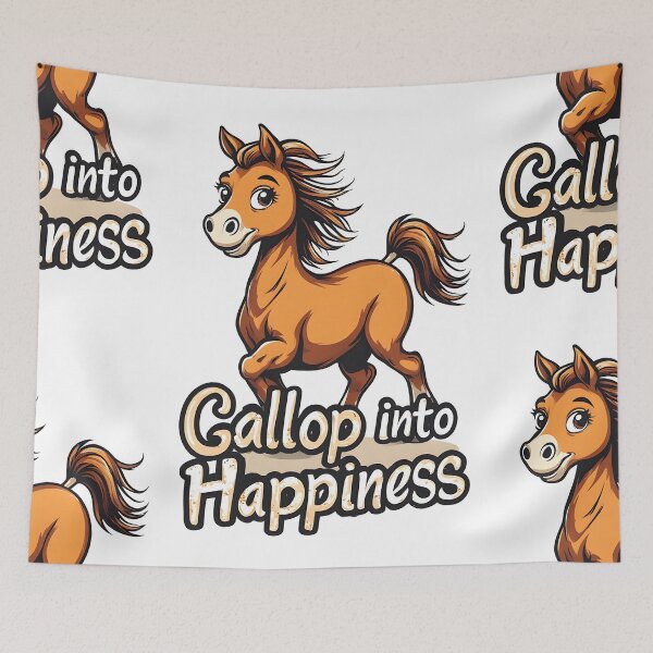 Item preview, Gallop Into Happiness – Cute Horse Illustration  designed and sold by owi-art.