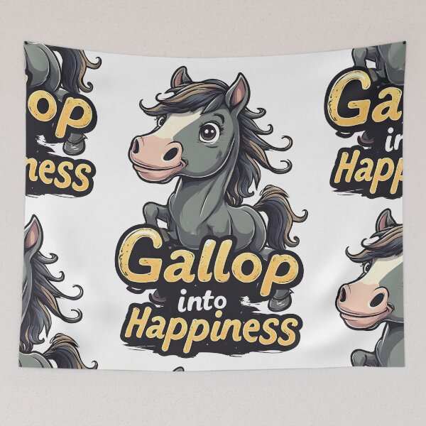 Item preview, Gallop Onto Happiness – Cute Inspirational Horse Art designed and sold by owi-art.