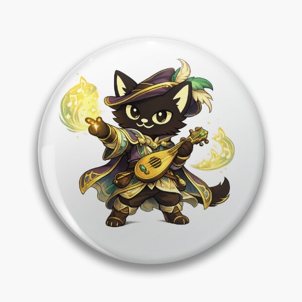 Item preview, Fantasy Cat RPG Bard Mascot designed and sold by Mooncat Studio.