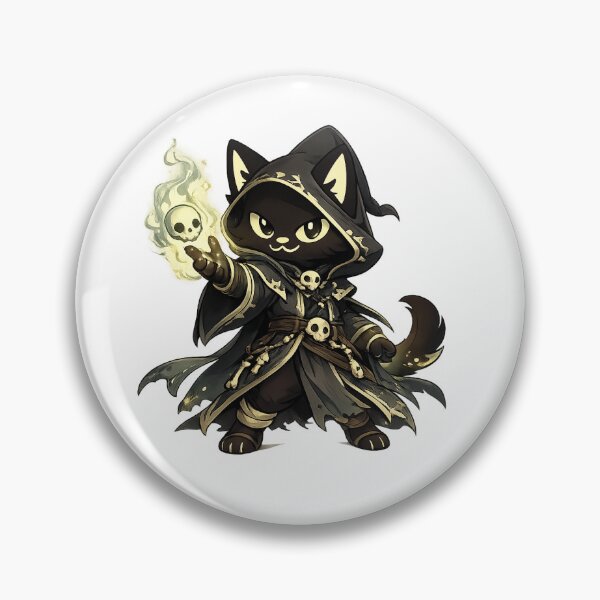 Item preview, Fantasy Cat RPG Necromancer Mascot designed and sold by Mooncat Studio.