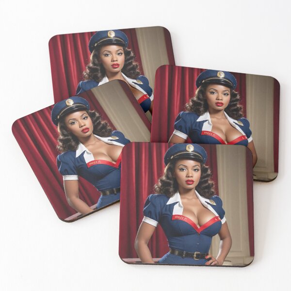 Item preview, African American Navy Pin-Up Girl | Vintage 1940s Sailor Art | WWII Military Woman Retro Poster designed and sold by MissSaylor.