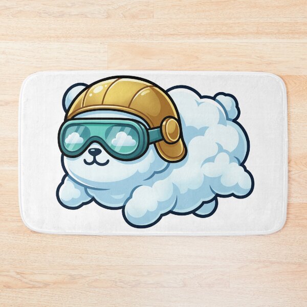 Item preview, Cute White Bear Pilot Cloud Character Flying Vector Illustration designed and sold by DiNata.