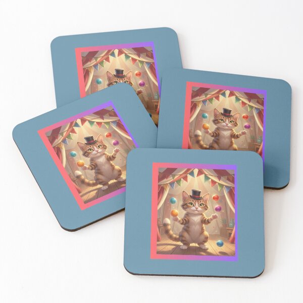 Item preview, Circus Cat Juggler – Vintage Storybook Carnival Art designed and sold by WonderGrace.