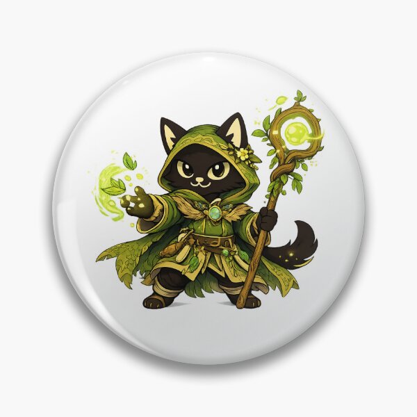 Item preview, Fantasy Cat RPG Druid Mascot designed and sold by Mooncat Studio.