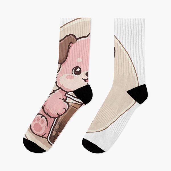 Item preview, Cute Furfolkz Puppy with Chocolate Boba – Kawaii Bubble Tea Dog Illustration designed and sold by Furfolkz.