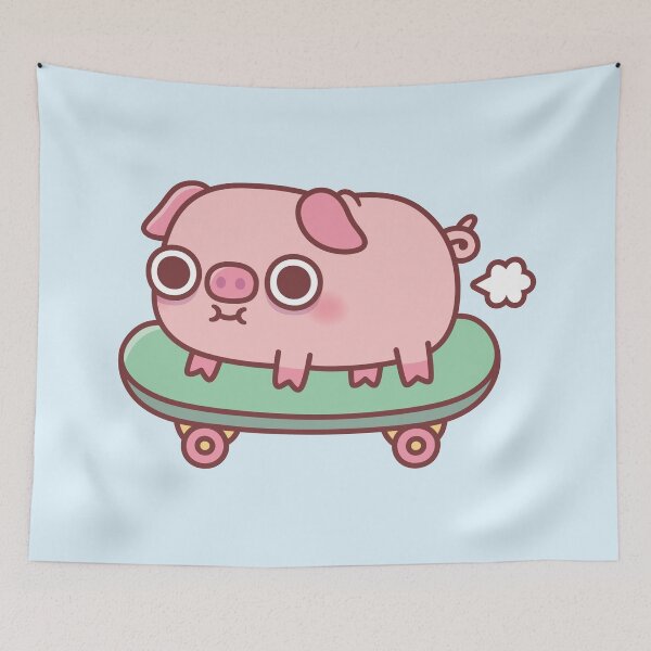 Item preview, Cute Farting Pig On Skateboard Funny designed and sold by rustydoodle.