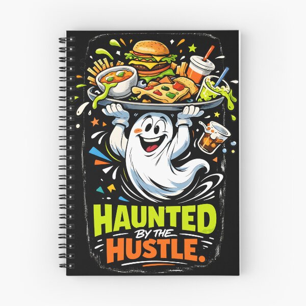 Item preview, Haunted By The Hustle Funny Ghost Waiter Streetwear Graphic - Relatable Work Life Grind Culture Art - Spooky Server Service Industry Humor - Gus the Ghost Host Design designed and sold by Vivaan Studio.