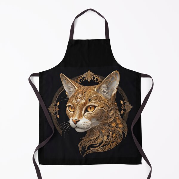 Item preview, Celestial Gold Filigree Cat designed and sold by Dreamy Armine Art.
