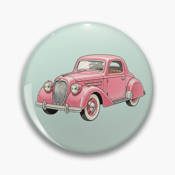 Item preview, Retro Pastel Pink Classic Compact Car designed and sold by Pasteltone.