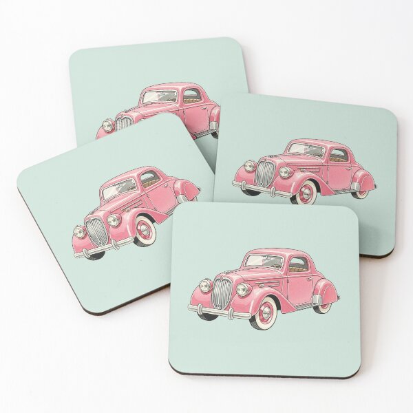 Item preview, Retro Pastel Pink Classic Compact Car designed and sold by Pasteltone.